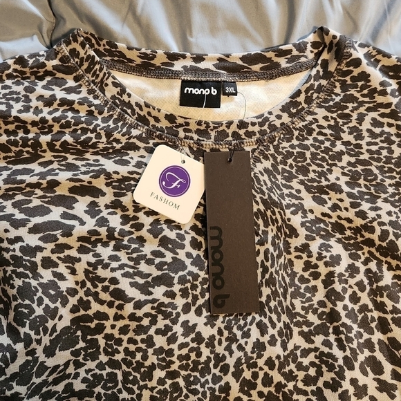 Mono B Animal Print Sweatshirt 3X - Picture 6 of 9
